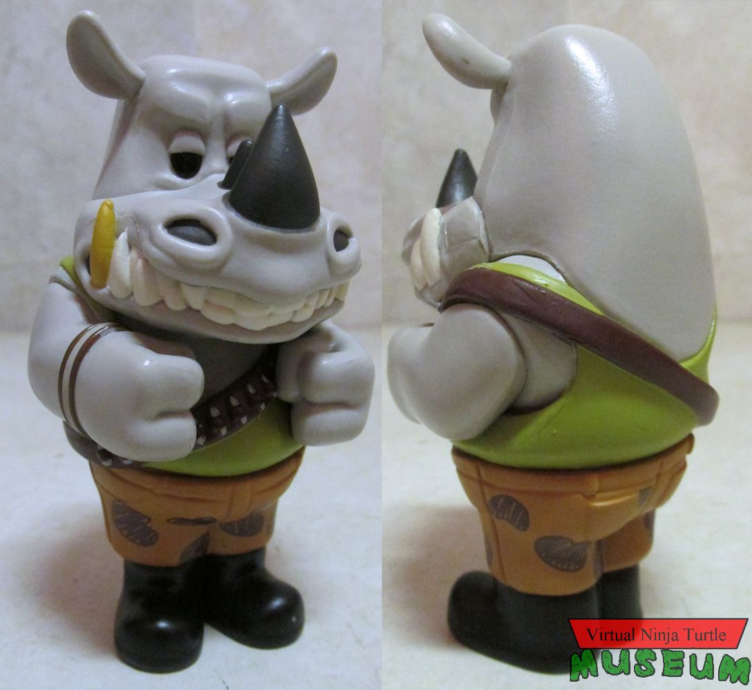 Mutant Mayhem Rocksteady Soda Vinyl Figure front and back